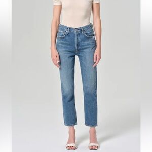 Agolde Riley high rise Classic Blue Straight Leg Jeans size 24